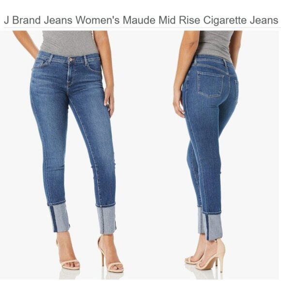 J BRAND Maude Mid Rise Cigarette Jeans Sz 28 Cuffed Hewes Slim Straight JB001698 - Picture 12 of 13